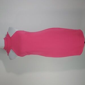 Bebe Pink Choker Neck Square Open Back Bodycon Cocktail Party Dress Size Medium